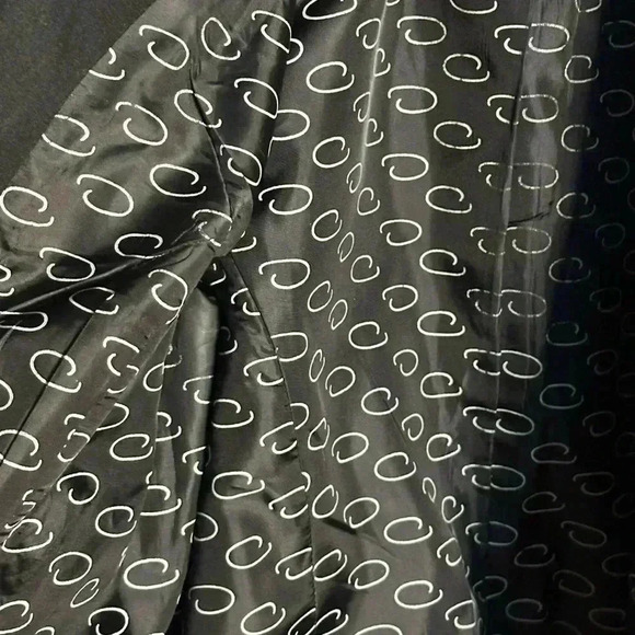 Oscar de la Renta Black Blazer with White Piping One Button Women's Size 10 - Picture 7 of 7